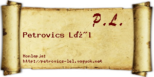 Petrovics Lél névjegykártya